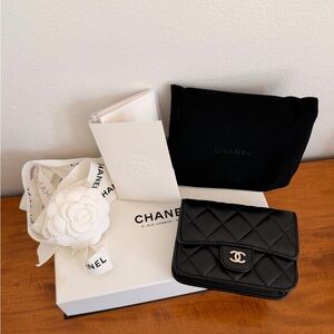 Chanel Black Lambskin Wallet on Chain Mini